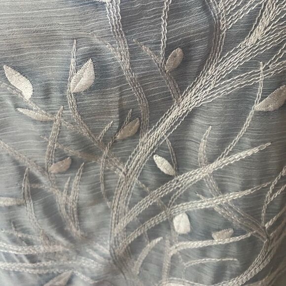 Simply Couture Double Layer Embroidery Top Blouse light blue Sz M - Picture 6 of 12